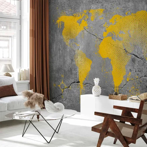Vista 2 de artgeist Mural de Pared Premium Mapa del Mundo 79x55 pulgadas - Papel Tapiz No Tejido XXL Vellón Decoración de Pared Impresión Fotográfica Imagen