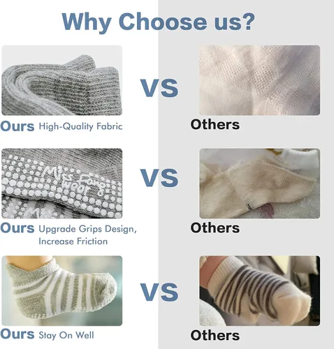 Vista 2 de Baby Socks With Non Slip Grips Toddler Socks Infant Socks For 0-66-1212-36 months Baby Boy Girl by Miss Fong Wear