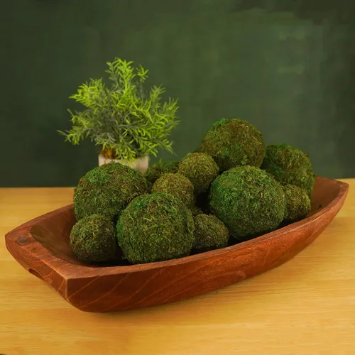 Vista 6 de Juego de bolas de musgo decorativas, bolas de musgo falsas para rellenos de cuencos, decoración de centro de mesa, decoración del hogar, relleno