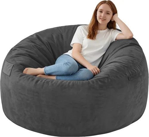 Vista 71 de Silla de Puf de 2 pies, Sillas de Puf Cómodas con Relleno de Espuma Viscoelástica, Sofá de Puf Esponjoso con Cubierta de Terciopelo Holandés, Sillas
