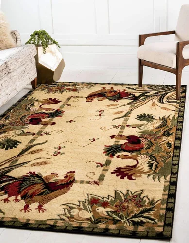 Vista 18 de Unique Loom Barnyard Collection - Alfombra de área de granja (2 pies x 3 pies 1 pulgada, rectangular, crema/negro)