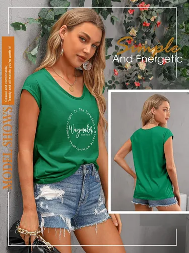 Vista 6 de FEMLE Christian Waymaker Sudadera Light in Darkess de manga larga con cuello redondo Miracle Worker Tops para mujer