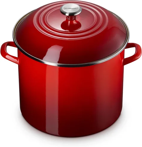Vista 21 de Le Creuset - Olla tradicional esmaltada en acero, 12 cuartos de galón, Oliva con pomos de acero inoxidable