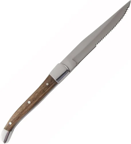 Vista 6 de Fortessa Cuchillo de carne dentado provenzal, 9.25 pulgadas, mango negro, juego de 6