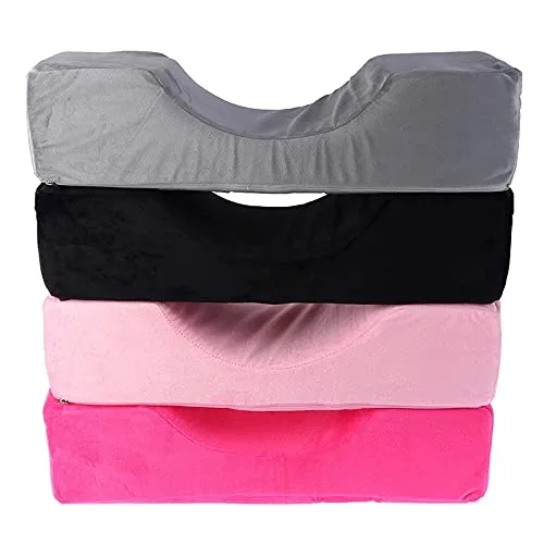 Vista 3 de Almohada de extensión de pestañas injertadas, soporte para el cuello, almohada de pestañas de espuma viscoelástica suave en forma de U, almohada