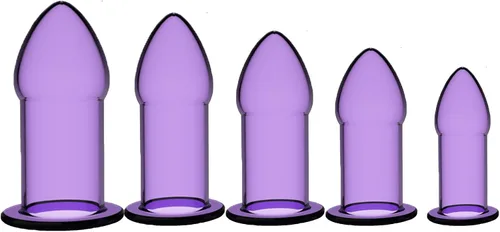 Vista 7 de AMAZBEE Juego de 5 tapones anales de silicona suave, dilatador anal hueco para adultos, juguete sexual anal, kit de bondage para hombres, mujeres
