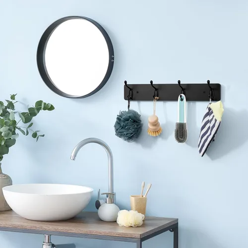 Vista 4 de OUTNILI Ganchos de pared resistentes para colgar abrigos, colgador de pared negro para chaquetas, sombreros, toallas, bolsos, correas de perro