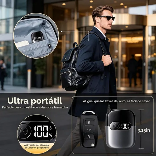 Vista 10 de Maquinilla de afeitar eléctrica para hombres, afeitadora de aluminio y Negro grafito