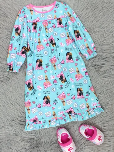 Vista 7 de Barbie Camisón de franela para niñas (4, turquesa), Turquesa