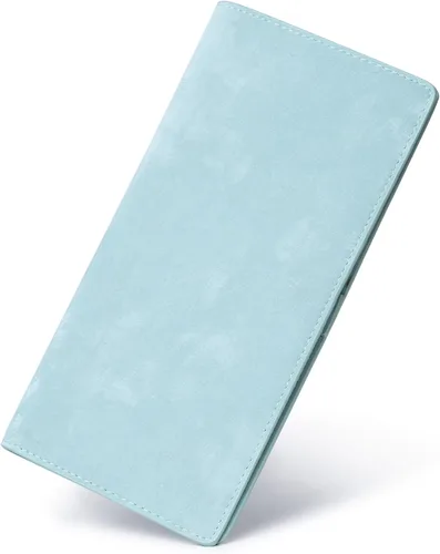 Vista 14 de Bveyzi Portamonedas de Cuero Ultra Delgadas y Finas con Bloqueo RFID para Tarjetas de Crédito, Billetera Plegable Bifold Tipo Clutch para Mujeres