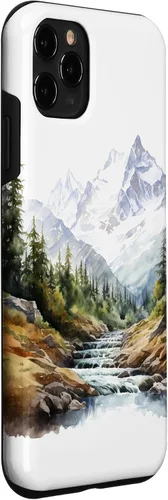 Vista 3 de Funda para iPhone 11 Pro acuarela montañas paisaje