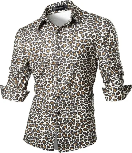 Vista 102 de JZS041, camisa de vestir de manga larga para hombre