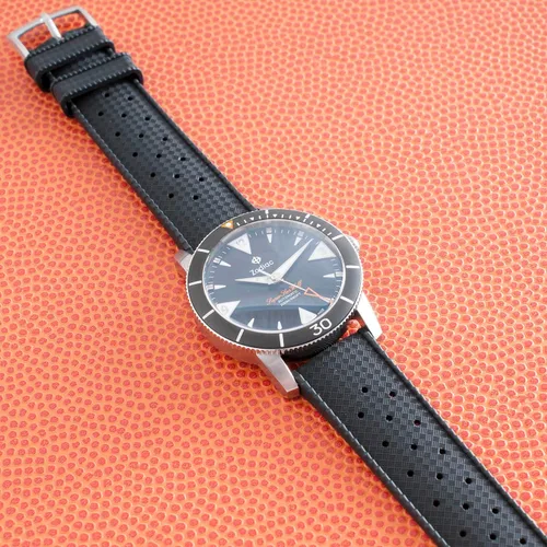 Vista 6 de StrapHabit Correa de reloj de liberación rápida estilo tropical de goma FKM 18mm, 19mm, 20mm, 21mm, 22mm Negro