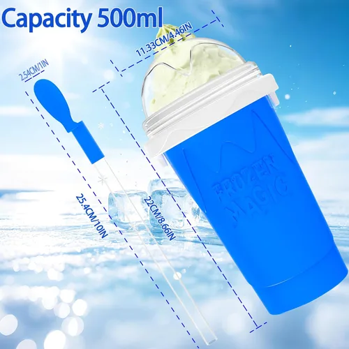 Vista 6 de Vasos para hacer granizados de 16.9 fl oz, 3 unidades, con tapa y pajita