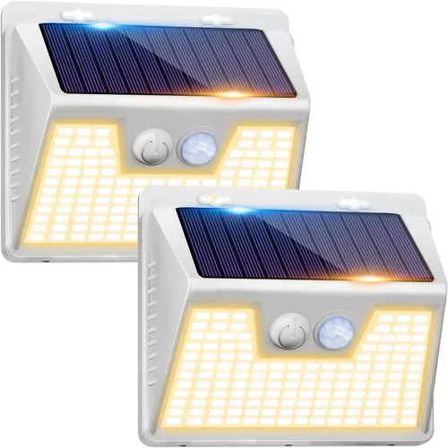 Vista 24 de Peasur Luces Solares para Exteriores con Sensor de Movimiento, 140 LED Luz Solar Alimentada por Energía Solar para Cerca Impermeable, 3 Modos