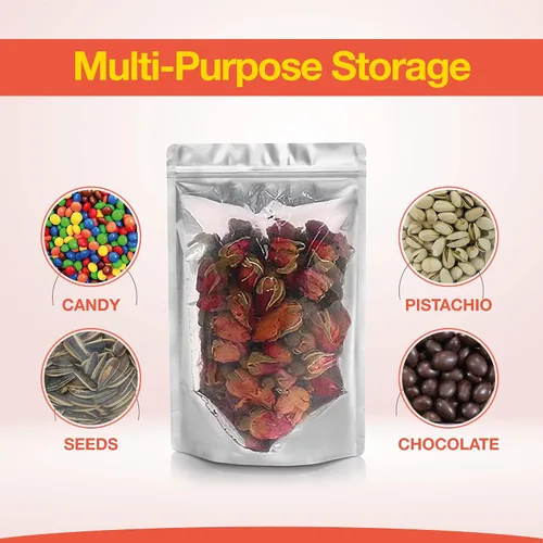 Vista 3 de BELLE KR® Bolsas pequeñas de Mylar de 3 x 5 para dulces liofilizados, paquete de 100 a 4 mil de grosor, bolsas transparentes de Mylar con ventana