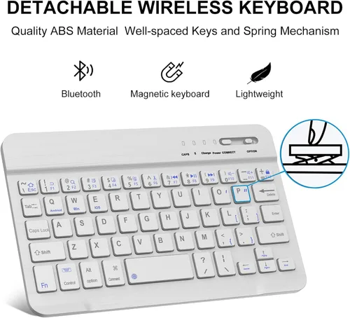Vista 3 de Funda con teclado para iPad mini, teclado Bluetooth inalámbrico desmontable delgado con folio inteligente para Apple iPad mini 5 2019/iPad Mini 1 2