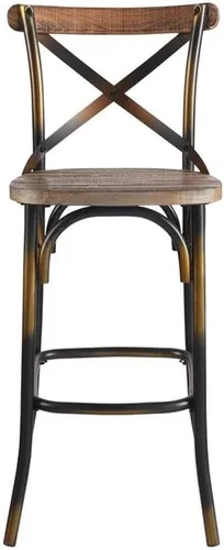Vista 5 de Acme Silla de bar sin brazos de 43 pulgadas de alto, silla de altura de mostrador para isla de cocina, comedor, estilo de respaldo en forma de X