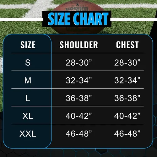 Vista 5 de Sports Unlimited Adult Football Shoulder Pads, Mens Shoulder Pads for Football (Stealth/Xcalibur)