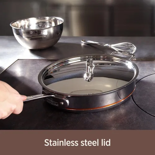 Vista 8 de All-Clad 6108SS, artículos de cocinasartén de núcleo de cobre, 5 capas adheridas, apto para lavavajillas, Acero inoxidable