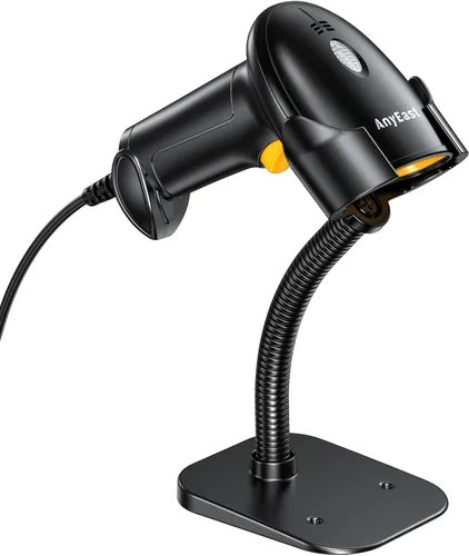 Vista 10 de Escáner de código de barras con soporte, Bluetooth y escáner de código de barras inalámbrico, escáneres de código QR 2D 1D para computadora POS