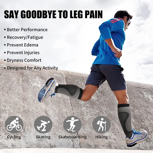 Vista 5 de COOVAN Calcetines de compresión para hombres y mujeres de 20 a 30 mmHg, medias de compresión altas para correr