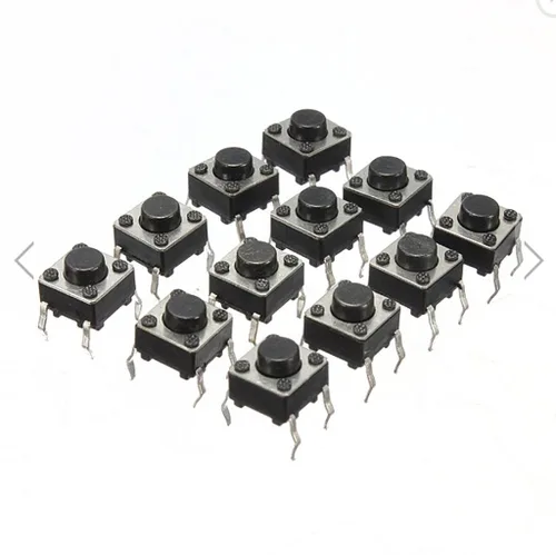 Vista 5 de DAOKI Interruptor de botón táctil de 2 pines DIP 0.236x0.236x0.197 in PCB momentáneo táctil táctil interruptor de botón de 100 Uds