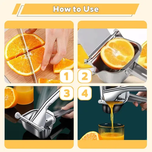 Vista 3 de Exprimidor manual de acero inoxidable, exprimidor de jugo de naranja, exprimidor de limón de acero inoxidable, exprimidor de jugo de naranja