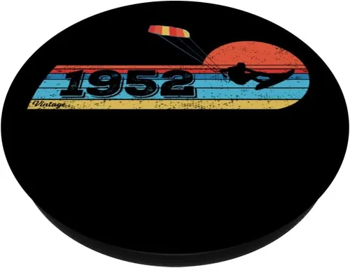 Vista 2 de Kitesurfer Kitesurfing Birthday Vintage 1952 born Kitesurf PopSockets Adhesive PopGrip