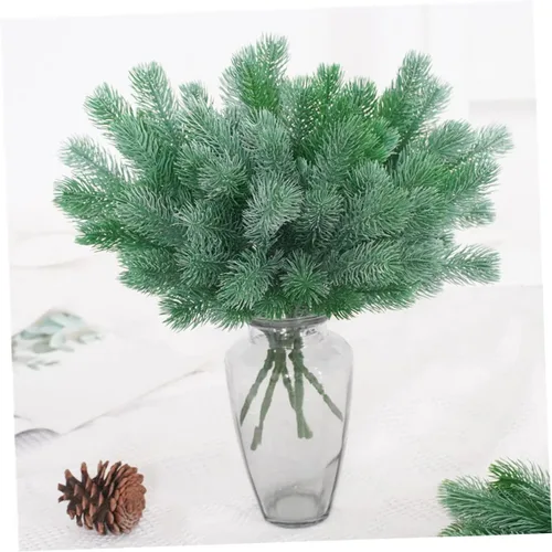 Vista 5 de IMIKEYA 4 púas de pino artificiales de hoja perenne, púas de agujas de pino, ramas de cedro artificial, ramas de pino, ramas de pino, accesorios