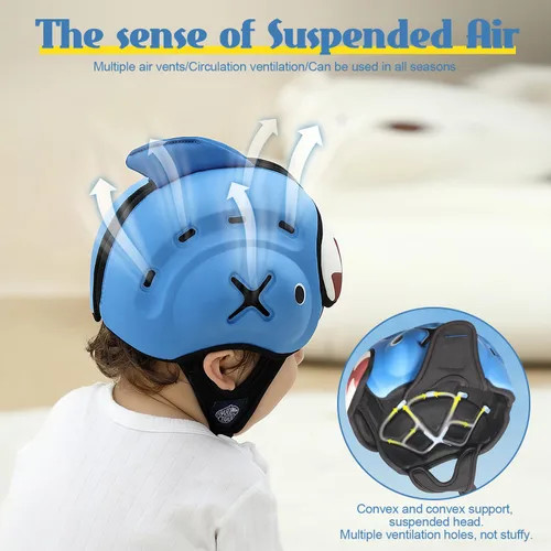 Vista 3 de Casco de seguridad para bebé para gatear y caminar – Protector de cabeza de bebé ultraligero ajustable de 10 a 24 meses, casco suave transpirable