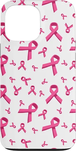 Vista 24 de Funda de soporte para iPhone 17 de mujeres de concientización sobre el cáncer de mama con patrón de cinta rosa