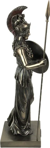 Vista 4 de Veronese Design Escultura griega de Atenea de la diosa griega de 21 1/8 pulgadas de alto, estatua de resina de bronce fundido en frío, decoración