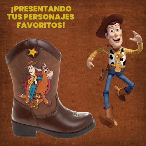 Vista 2 de Disney Pixar Toy Story Woody - Botas vaqueras para niños pequeños