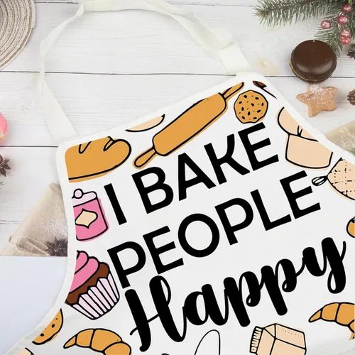 Vista 6 de G2TUP Regalo para hornear I Bake People Happy Delantal con bolsillos Cocina Pastelería Chef Regalo Amante Regalo para Panadero