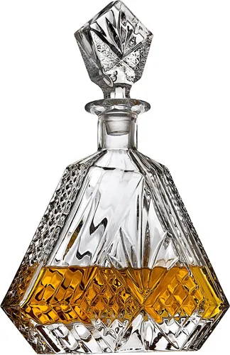 Vista 2 de Decantador de Whisky para Licor Scotch Bourbon o Vino, Corte Irlandés Triangular - 25.4 fl oz