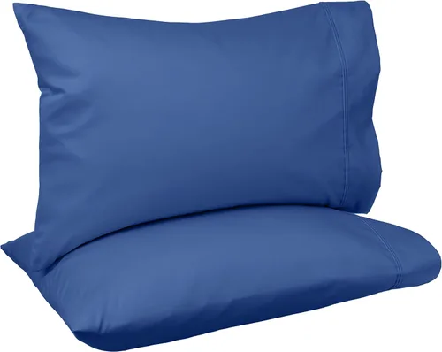 Vista 14 de Amazon Basics Juego de 2 fundas de almohada de 400 hilos, 100 % algodón, suaves, tejido satinado, resistentes a las arrugas, tamaño estándar, 20 x