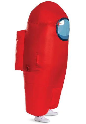 Vista 5 de Disfraz Inflable Adulto Among Us Impostor Rojo Multicolor