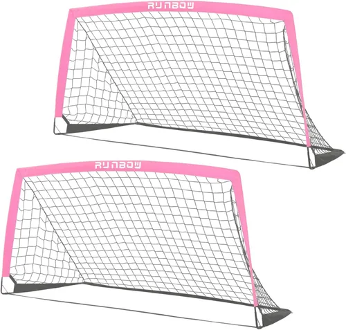 Vista 9 de Portería de fútbol infantil de 6 x 4 pies con bolsa de transporte, red de fútbol plegable portátil para entrenamiento de práctica en el patio