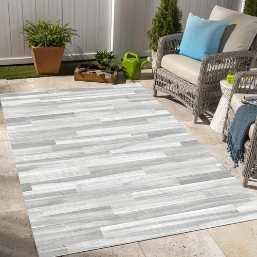 Vista 16 de Alfombra rústica con estampado de grano de madera marrón para interiores y exteriores, para balcón, porche, patio, terraza, patio, impermeable