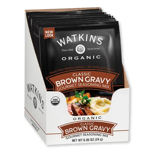 Vista 4 de Watkins Mezcla orgánica de condimentos gourmet, salsa Au Jus, bolsa de 1.0 onzas, 1 unidad