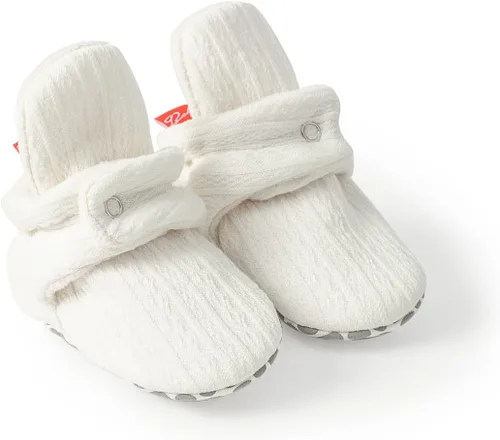 Vista 4 de HsdsBebe Unisex Newborn Baby Cotton Booties Non-Slip Sole for Toddler Boys Girls Infant Winter Warm Fleece Cozy Socks Shoes