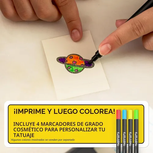 Vista 4 de Hello Blink Tattoo Maker - Crea y imprime arte corporal temporal personalizado para niños de 8 años en adelante – Actividad DIY para fiestas