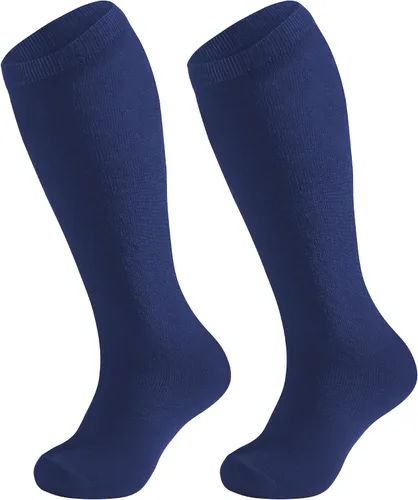 Vista 3 de UTTPLL Calcetines de algodón para niños pequeños, calcetines de béisbol hasta la rodilla, calcetines deportivos de fútbol para niños, calcetines