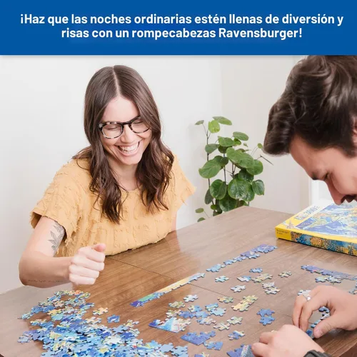 Vista 6 de Ravensburger - Pragser Wildsee, Italia - Rompecabezas de 1000 piezas - Impresionante lago tranquilo con barcos rústicos - Montañas majestuosas