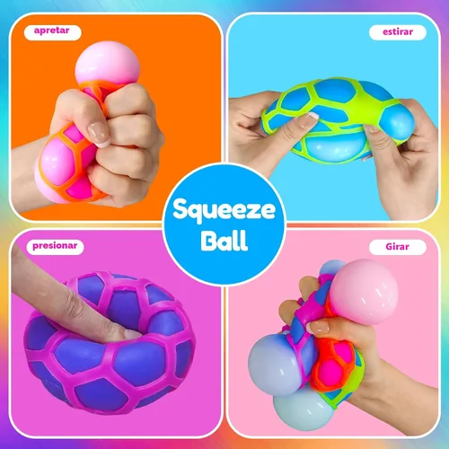 Vista 3 de 3 bolas antiestrés para adultos y niños, bolas de estrés esponjosas con funda reemplazable, juguetes calmantes para adultos, ideales para fiestas
