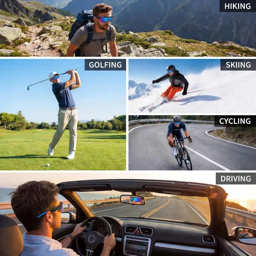Vista 6 de Gafas inteligentes Bluetooth para hombre y mujer Gafas de audio 2026 con altavoces de oído abierto, llamadas manos libres y asistente de voz