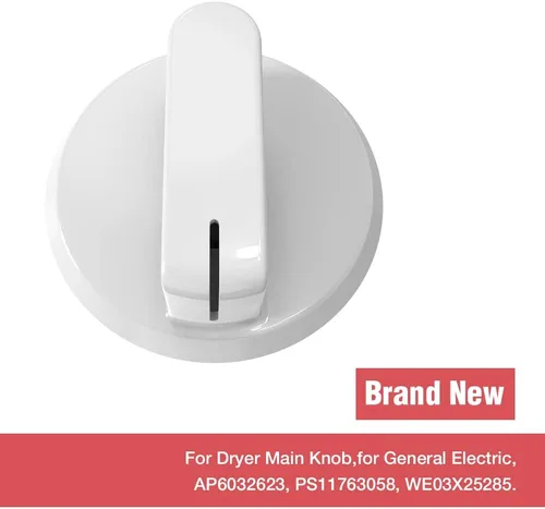 Vista 5 de WE03X25285 Perilla de control del temporizador de secadora compatible con secadora GE Hotpoint PS11763058 AP6032623 GE dryer knob replacement and