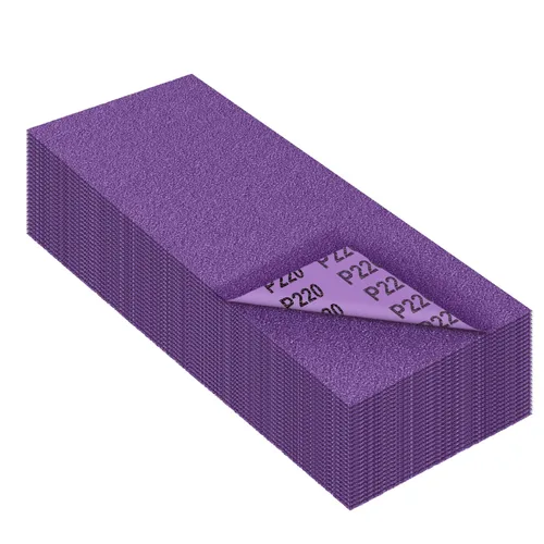 Vista 21 de Papel de lija de grano 80, hojas de lija en seco y húmedo, papel de arena abrasivo de cerámica de alto rendimiento para acabado de muebles