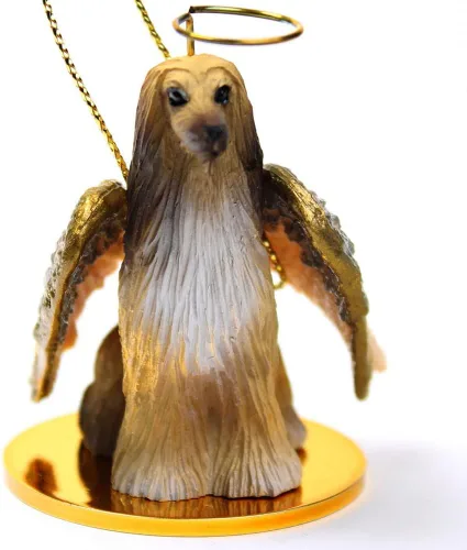 Vista 81 de Conversation Concepts Adorno navideño: Chihuahua, pelo largo 19-Dorado